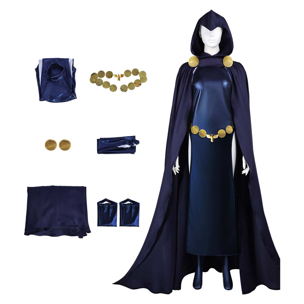 Raven Jumpsuit Teen Titans Raven Cosplay Kostüm Set