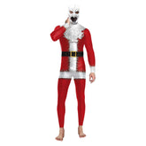 Weihnachtsmann Schrecklicher Jumpsuit Cosplay Kostüm Outfits Halloween Karneval Anzug