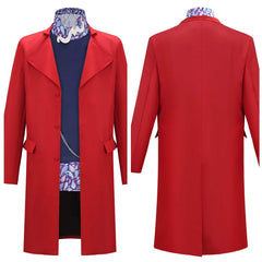 Wonka Herren Rot Mantel Kostüm Set Willy Wonka Outfit