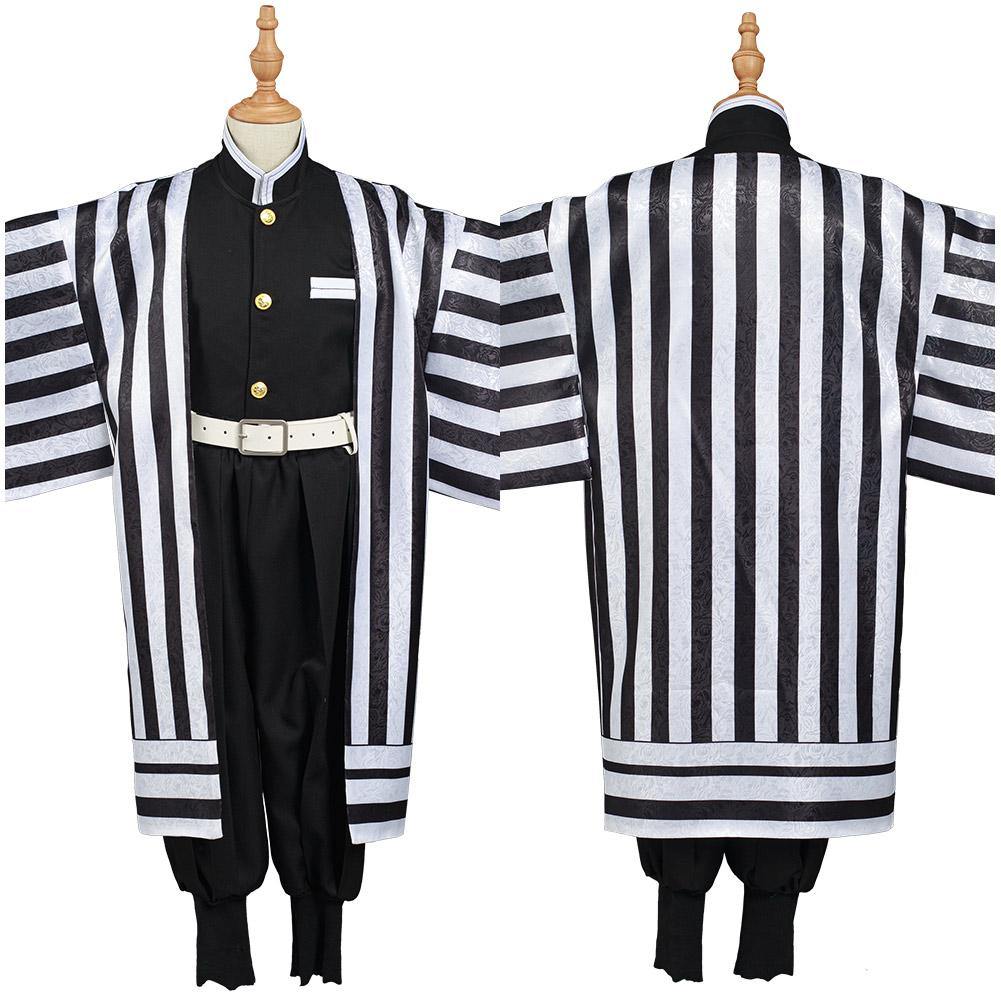 Kinder Kimono Kimetsu no Yaiba Iguro Obanai Demon Slayer Cosplay Kostüm Halloween Karneval Kostüm Set - cosplaycartde