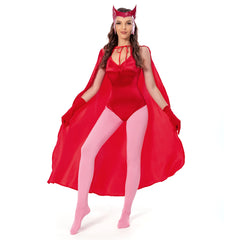 WandaVision Wanda Scarlet Witch Wanda Maximoff Cosplay Kostüm Damen Jumpsuit Halloween Karneval Kostüm