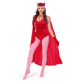 WandaVision Wanda Scarlet Witch Wanda Maximoff Cosplay Kostüm Damen Jumpsuit Halloween Karneval Kostüm
