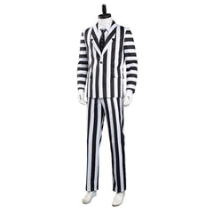 Beetlejuice Cosplay Adam Maitland Kostüm Streifenanzug Halloween Karneval Anzug