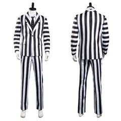 Beetlejuice Cosplay Adam Maitland Kostüm Streifenanzug Halloween Karneval Anzug