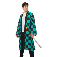 Demon Slayer: Kimetsu No Yaiba Kamado Tanjirou Umhang Erwachsene Unisex Haori mit Ohrringe