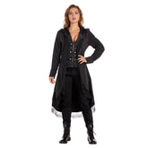 Halloween Damen victorianische Smoking-Jacke Frack Steampunk Jacke