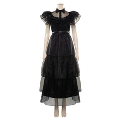 The Addams Family Tochter Mädchen Cosplay Kostüm Ballkleid Halloween Party Kleid