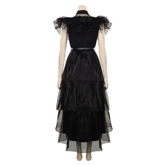 The Addams Family Tochter Mädchen Cosplay Kostüm Ballkleid Halloween Party Kleid