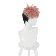 Jujutsu Kaisen Yuuji Itadori Perücke Cosplay Perücke rosa schwarz - cosplaycartde
