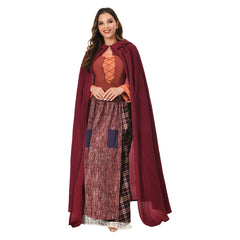 Hocus Pocus 2 Mary Sanderson Kapuze Outfits Halloween Karneval Umhang