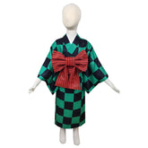 Kinder Kamado Tanjirou Kimono Cosplay Kostüm Halloween Karneval Outfits