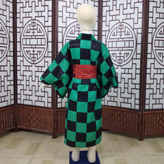 Kinder Kamado Tanjirou Kimono Cosplay Kostüm Halloween Karneval Outfits