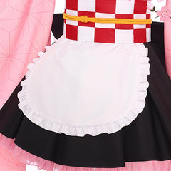 Demon Slayer Kamado Nezuko Cosplay Dienstmädchen Kleid Cosplay Kostüm - cosplaycartde