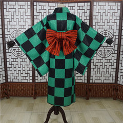 Demon Slayer Kamado Tanjirou Kostüm Kimono Cosplay Halloween Karneval Kostüm