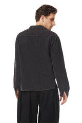 Mittelalterlicher Herren Gothic Retro-T-Shirt Schnürung V-Ausschnitt Baumwolle Langarm-T-Shirts Lose Tops