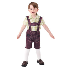 Kinder Karohemd Bierriemenhose Cosplay Kostüm Outfits Halloween Karneval Party Verkleidung Anzug