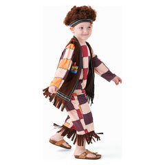 Kinder Retro Hip-Hop Plaid Anzug Outfits Tanzkleidung Sportbekleidung Set Outfits Halloween Karnevalsanzug