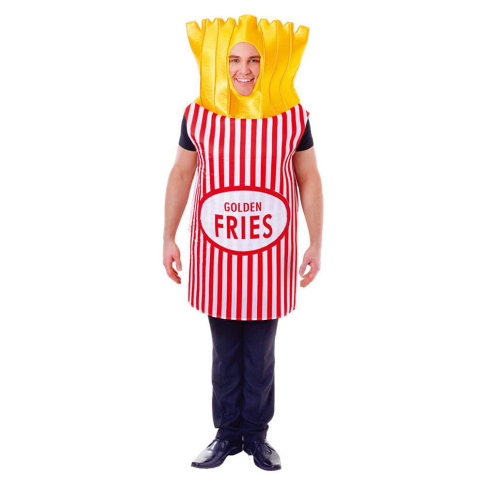 Pommes frites Hamburg Kostüm Schaum Anzug für Erwachsene Faschingkostüme Mottoparty Einheitsgröße - Karnevalkostüme