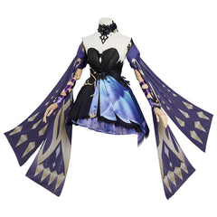 Keqing Genshin Impact Cosplay Kostüm Halloween Karneval Outfits