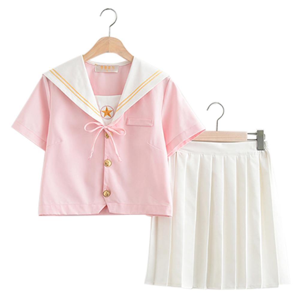 Card Captor Sakura Uniform JK-Uniform Cosplay Kostüm Top Rock Oberteil - cosplaycartde