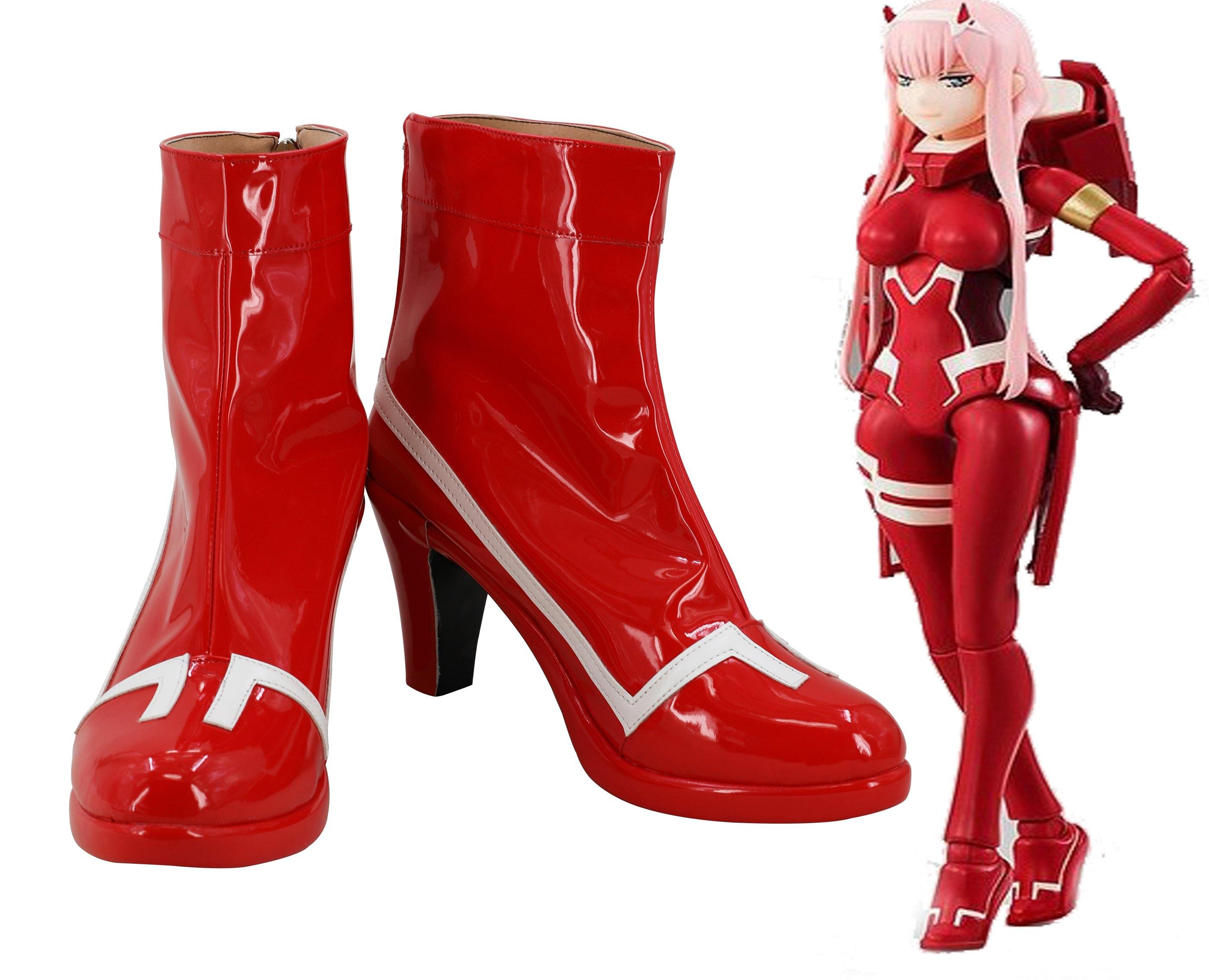 DARLING in the FRANXX DFXX 002 Zero Two Rot Schuhe Cosplay Schuhe Stiefel für Kämpfanzug - cosplaycartde