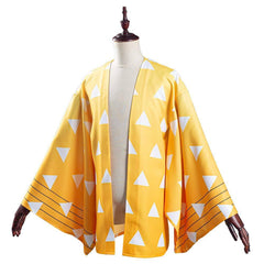 Demon Slayer Kimetsu no Yaiba Agatsuma Zenitsu Cosplay Kostüm Kimono Umhang - cosplaycartde