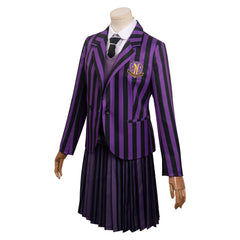 Kinder Wednesday Addams Cosplay Enid Sinclair Schuluniform Halloween Karneval Kostüm Set