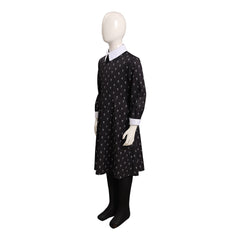 Kinder The Addams Family Mädchen Kleid Cosplay Kostüm Halloween Karneval Kleid