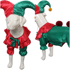 Halloween-Clownkostüm für Hunde rot und grün Cosplay Kostüm Halloween Karneval Outfits