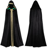 Witch Kapuze Robe Cosplay Kostüm Schwarz Samt Outfits Halloween Karneval Umhang