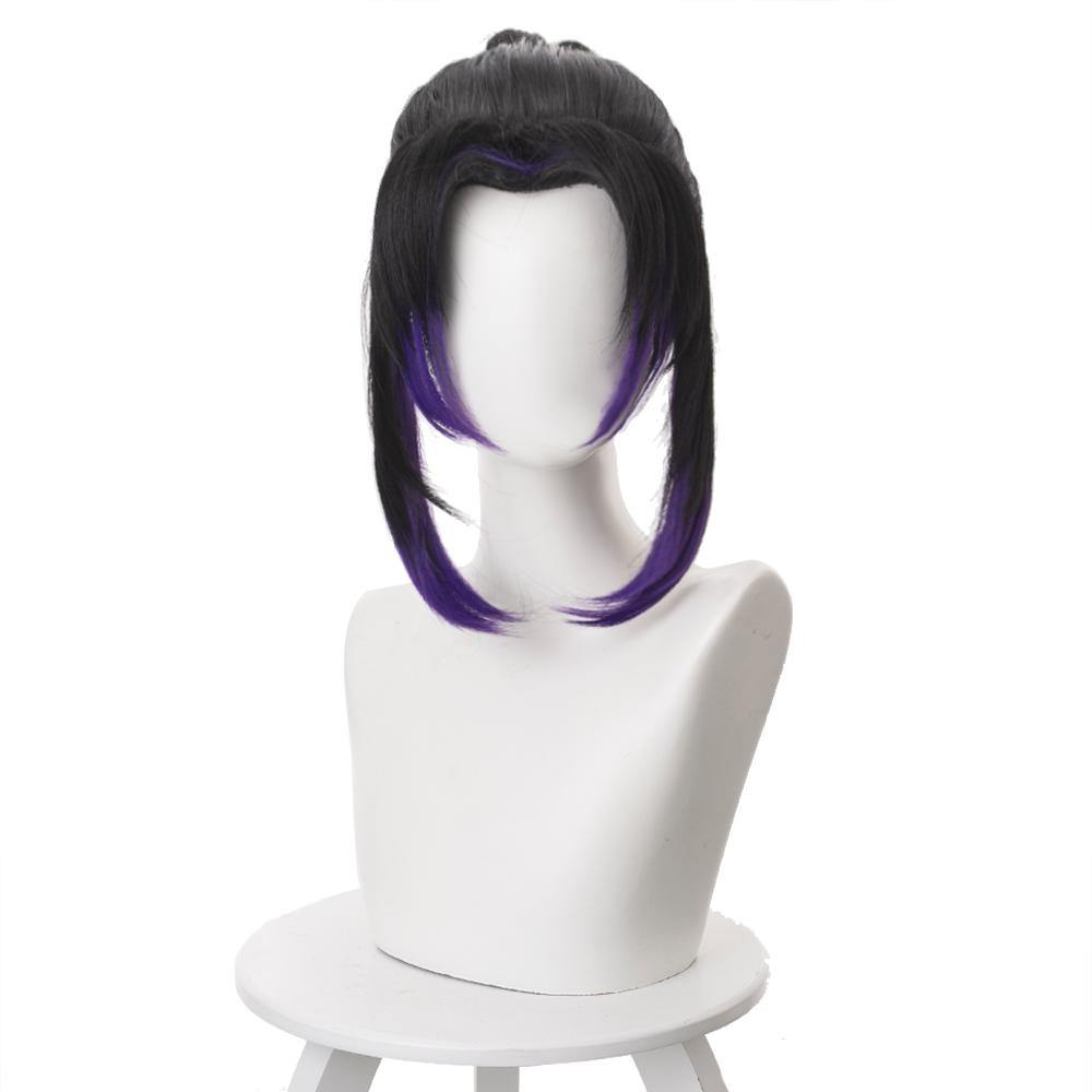 Demon Slayer Kimetsu no Yaiba Kochou Shinobu Perücke Schwarz Lila Cosplay Perücke - cosplaycartde