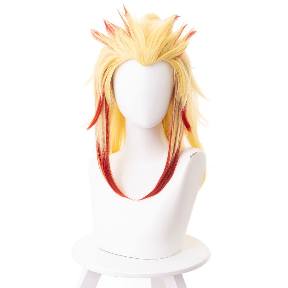 Demon Slayer Kimetsu no Yaiba Kyojuro Rengoku Perücke Cosplay Perücke - cosplaycartde