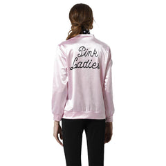 Grease Jacke Damen Pink Lady Jacke 50er Jahre Kostüm Rock Roll Lady mit Schal - cosplaycartde