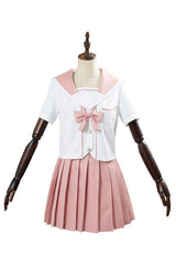 JK Damen Mädchen Schuluniform Cosplay Sommer Kostüm mit rosa Bogen - cosplaycartde