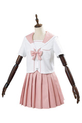 JK Damen Mädchen Schuluniform Cosplay Sommer Kostüm mit rosa Bogen - cosplaycartde
