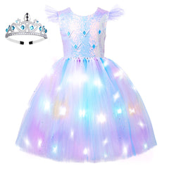 Kinder Mädchen Frozen tutu Kleid Aisha Kleid LED Kleidung für Hochzeitskleider