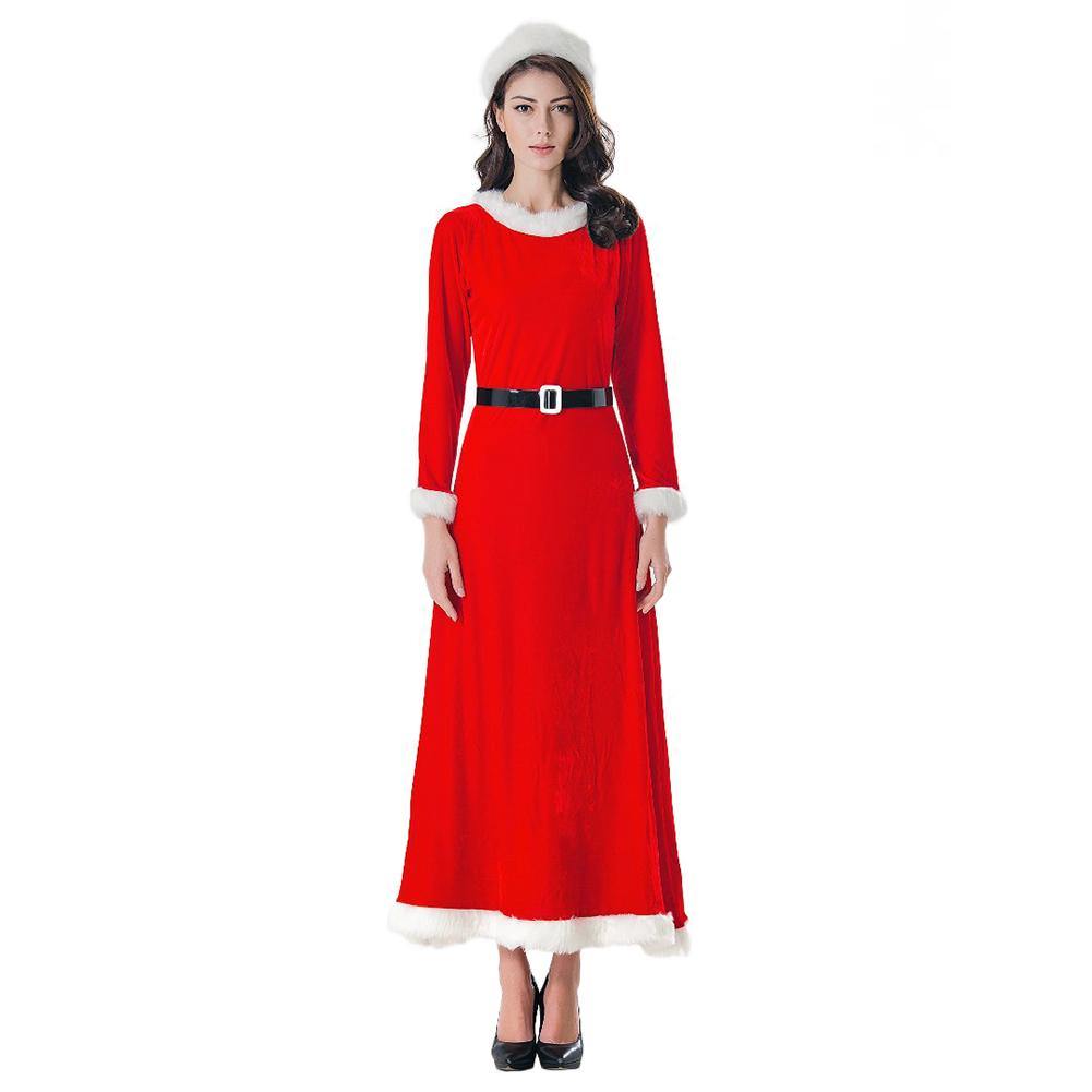 Weihnachtskostüme Weihnachtskleid Langarmshirt Kleid mit Weihnachtsmann Partykleid Festlich Kleid Damen - cosplaycartde
