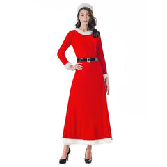 Weihnachtskostüme Weihnachtskleid Langarmshirt Kleid mit Weihnachtsmann Partykleid Festlich Kleid Damen - cosplaycartde