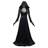 Resident Evil Village Hexe Witch Bela Dimitrescu Schwarz Kleid Cosplay Kostüm Vampire Kleid