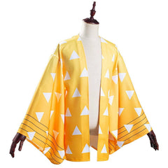Demon Slayer Kimetsu no Yaiba Agatsuma Zenitsu Cosplay Kostüm Kimono Umhang - cosplaycartde