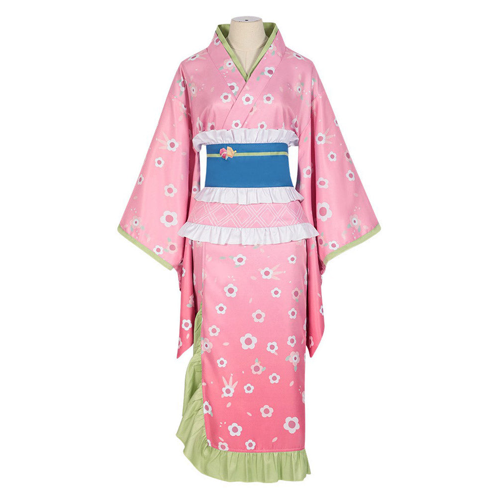 Anime Demon Slayer Kanroji Mitsuri Kimono Cosplay Halloween Karneval Kostüm
