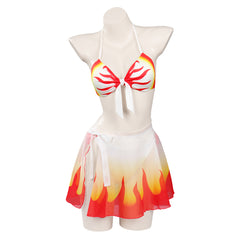 Demon Slayer Rengoku Kyoujurou Cosplay Sexy Bademode Erwachsene Sommer 2tlg. Badeanzug