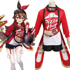 Genshin Impact X Pizzahut Amber Cosplay Kostüm Halloween Karneval Outfits