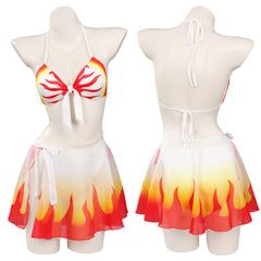 Demon Slayer Rengoku Kyoujurou Cosplay Sexy Bademode Erwachsene Sommer 2tlg. Badeanzug