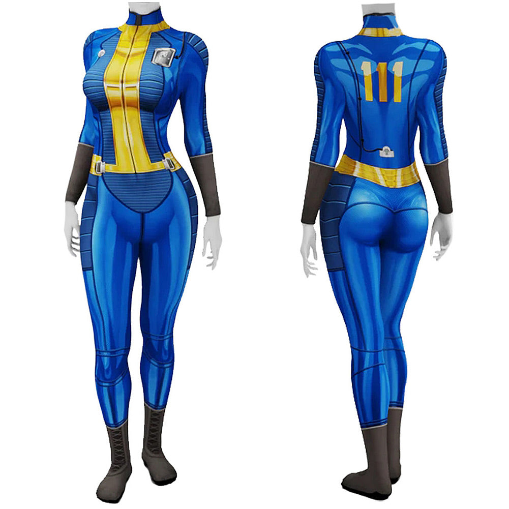 Damen Fallout 4 Shelter Jumpsuit Cosplay Kostüm Halloween Karneval Outfits 
