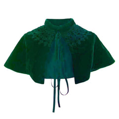 Damen Grün Victoria kurzes Cape SchalCosplay Kostüm Outfits Halloween Karneval Anzug
