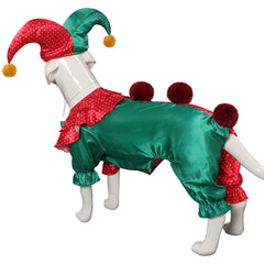 Halloween-Clownkostüm für Hunde rot und grün Cosplay Kostüm Halloween Karneval Outfits