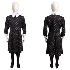 Kinder The Addams Family Mädchen Kleid Cosplay Kostüm Halloween Karneval Kleid