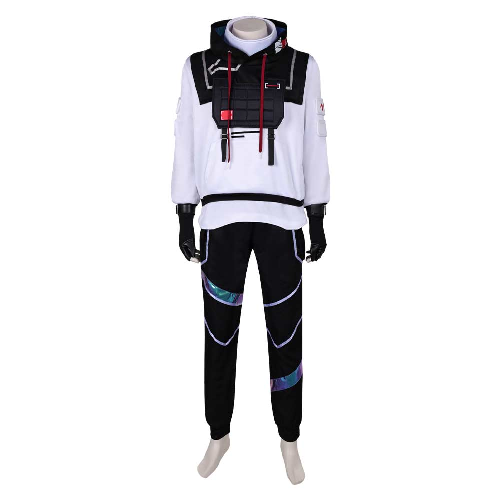 ISO VALORANT Cosplay Kostüm Set Halloween Karneval Weiß Outfits