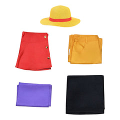 Kinder Jungen One Piece Luffy Cosplay Kostüm Set Halloween Karneval Outfit